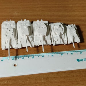Set of 10 WWII 1:200 Scale Models White - For Board games like Memoir 44, Painting Projects and dioramas