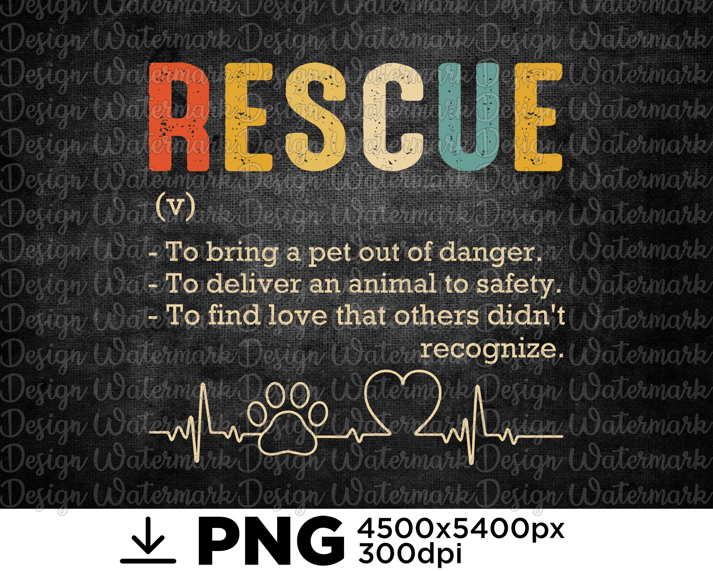 Vintage Rescue Definition Animal Rescue Group Pet lover Etsy