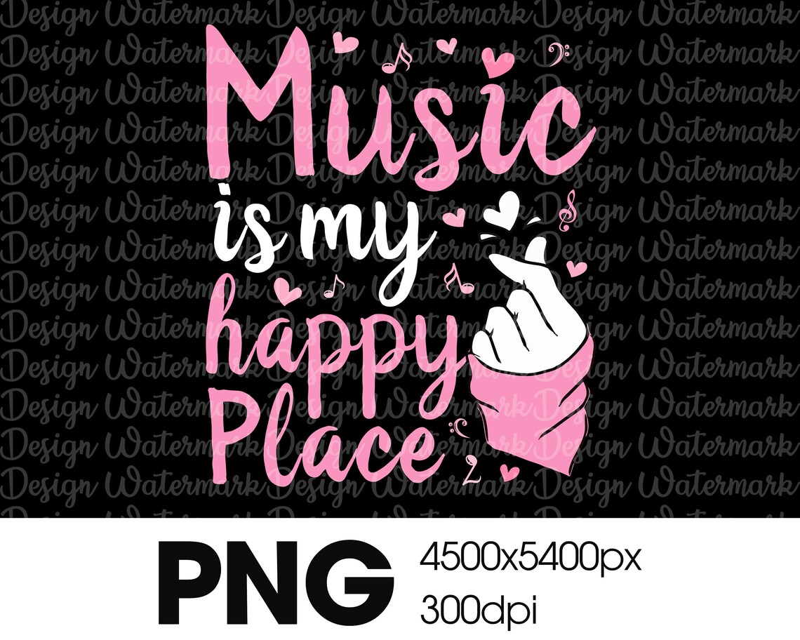 Music Is My Happy Place Finger Heart Music Kpop Fan Girl Etsy