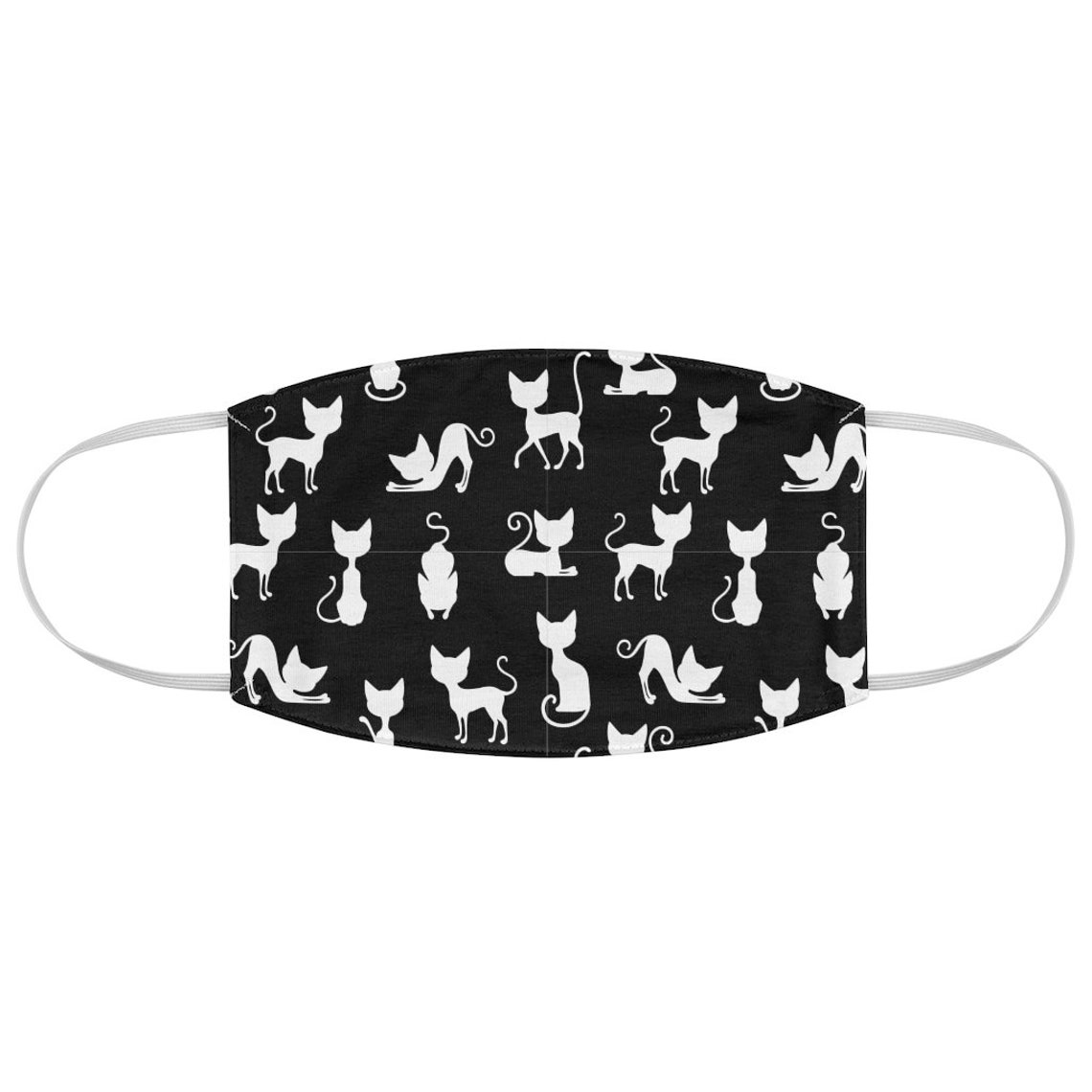 Cat Silhouette Poses Pattern Face Mask Etsy