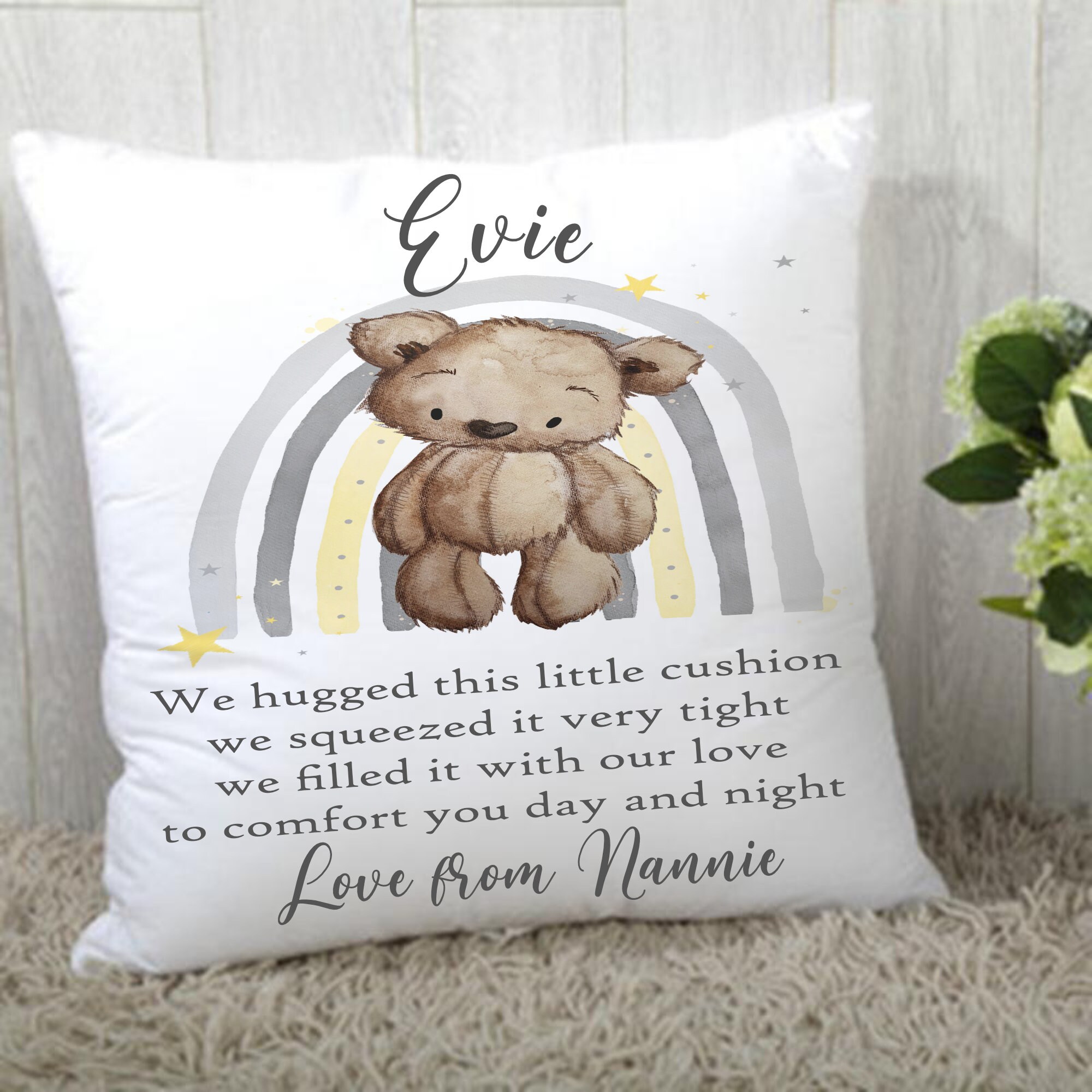 teddy cuddle cushion