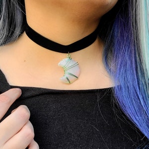 Opalite moon choker