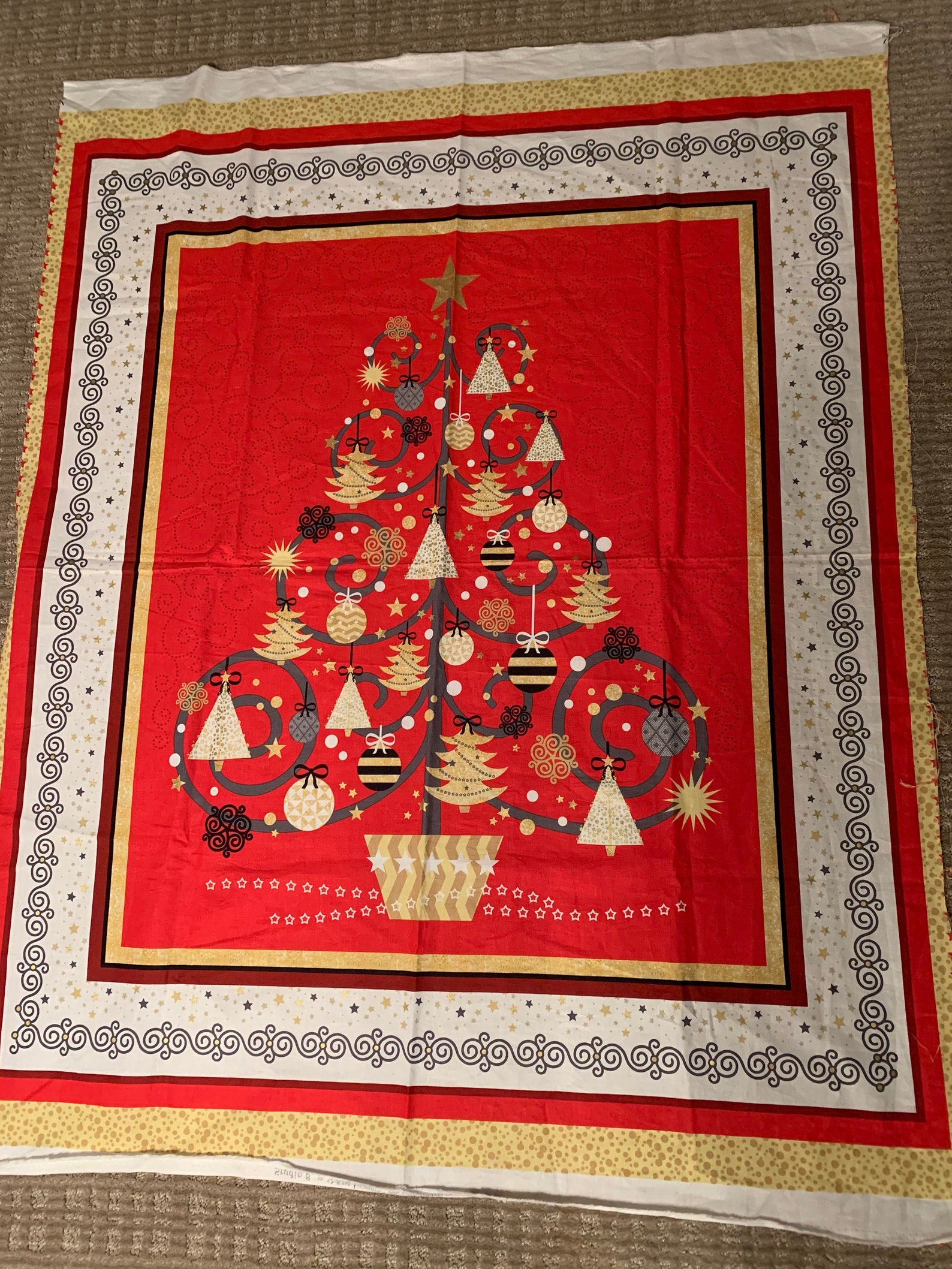 Christmas Tree Panel 100 Cotton by Studio 8 For Quilting Etsy