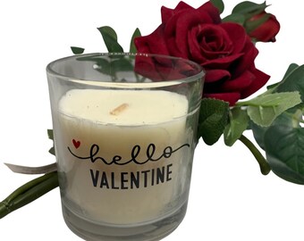 Hello Valentine | Candle | Personalised | Gift for Her | Presents | Valentines Day |
