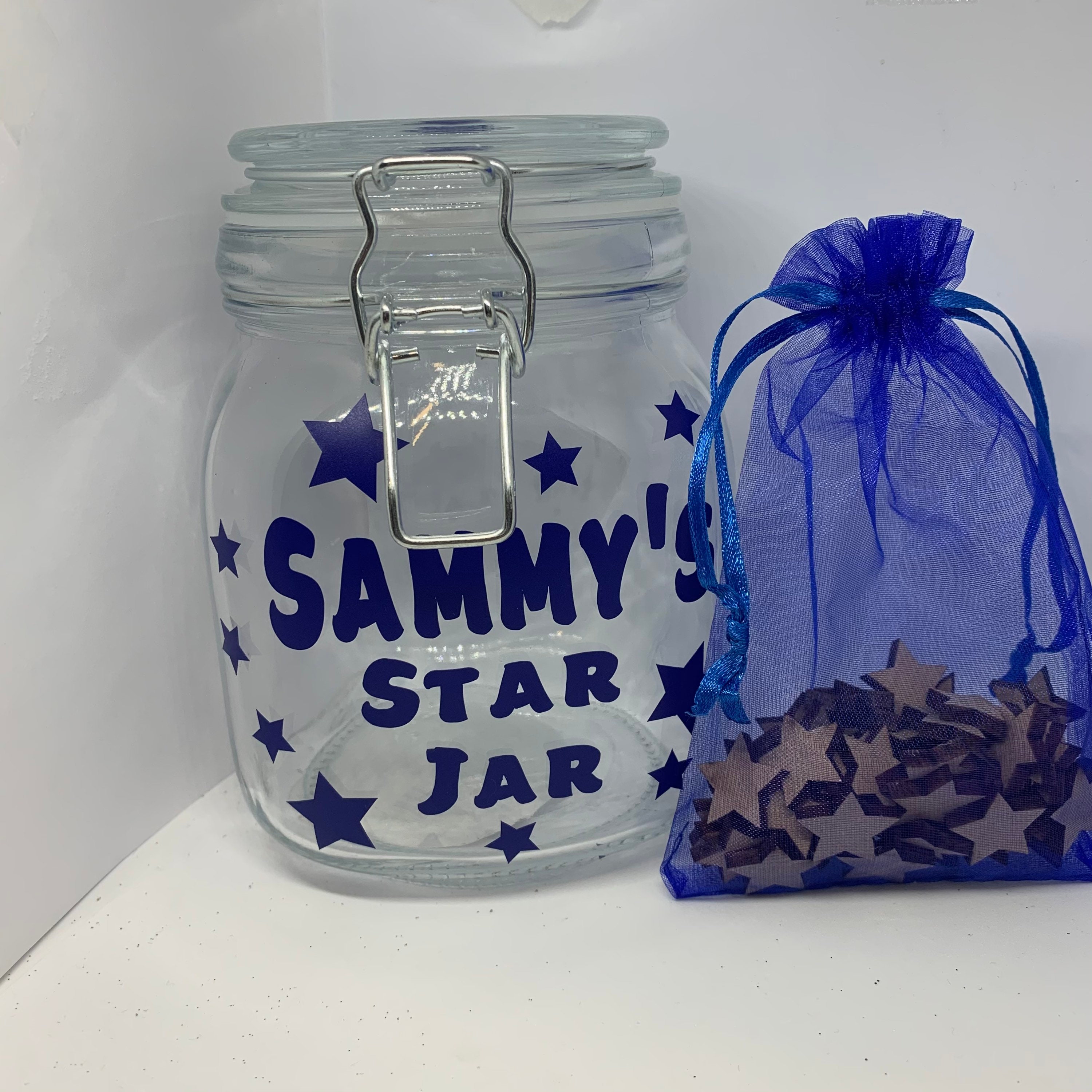 Reward Jar | Wooden Stars | Good Behaviour | Chart | Personalised ...