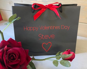 Valentine's Day | Gift Bag | Luxury Ribbon | Personalised | For Him | For Her |
