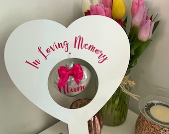 Personalized Memorial Plaque: Heart Grave Marker with Ground Spike