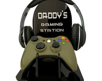 Personalised Gaming station, gaming gifts for him, gaming gifts for men, gifts for dad, Christmas gift for dad from kids