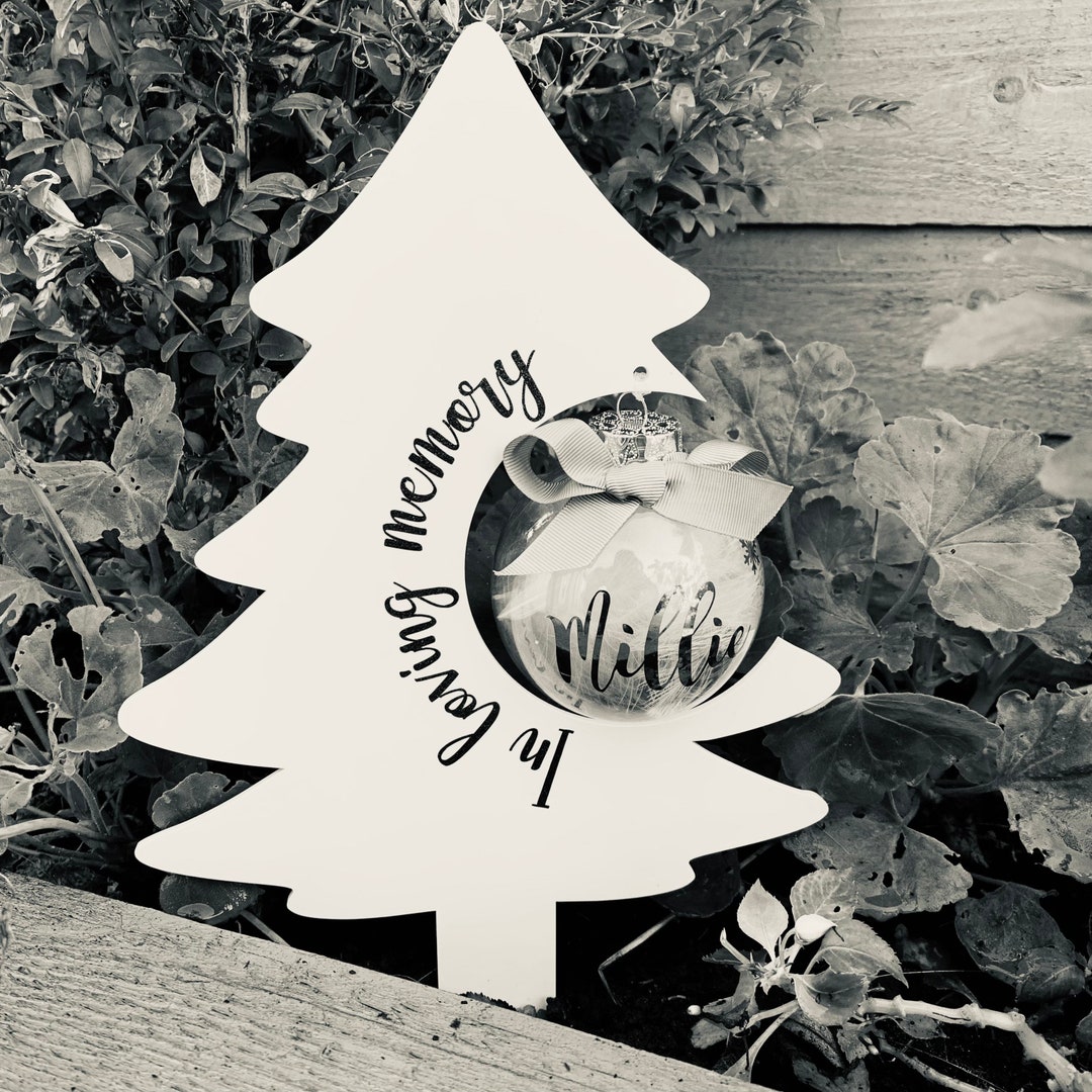 Christmas Grave Marker, Memorial Grave Plaque, Heaven Bauble, Memorial