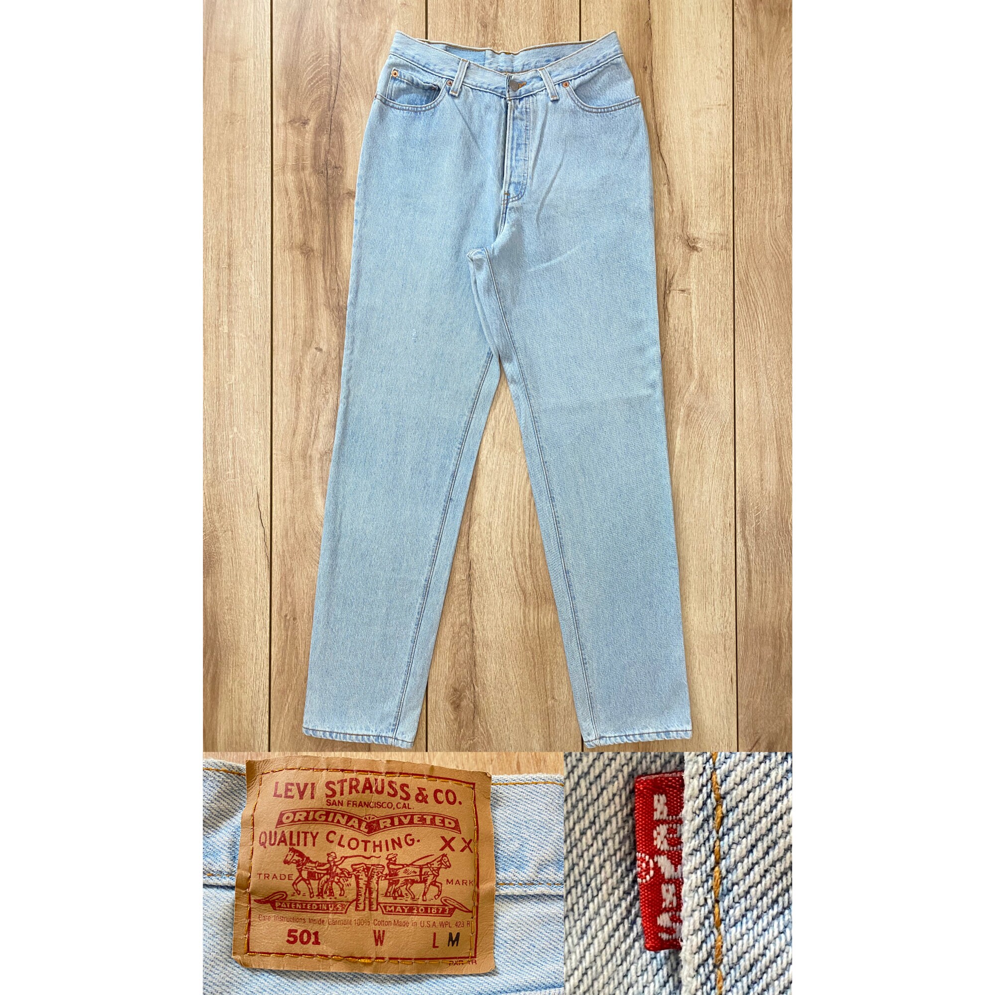 Levi's 501 High Waist, Made in U.S.A Vintage 90s, Light Blue Levi's 501 High Waist, Made in U.S.A Vintage 90s, Light Blue