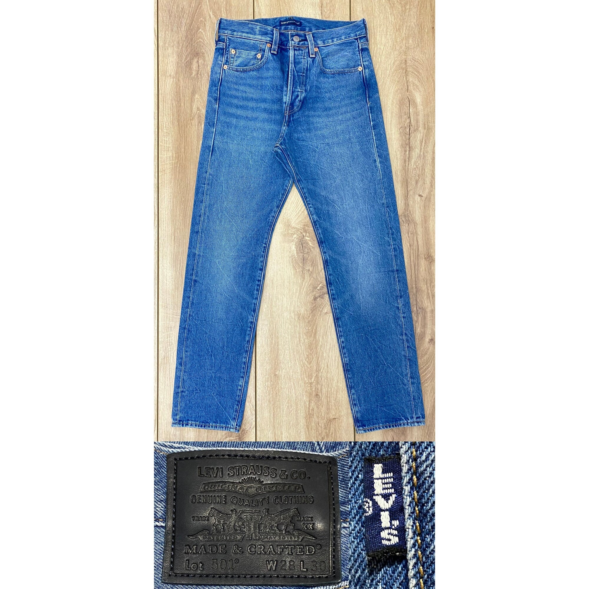 Levi's 501 Made & Crafted W28 L30, Medium Stone Wash Blue Levi's 501 Made & Crafted W28 L30, Medium Stone Wash Blue