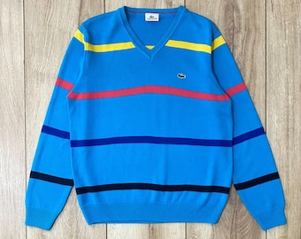 Vintage 90s Lacoste Sweater Unisex Medium Color Block
