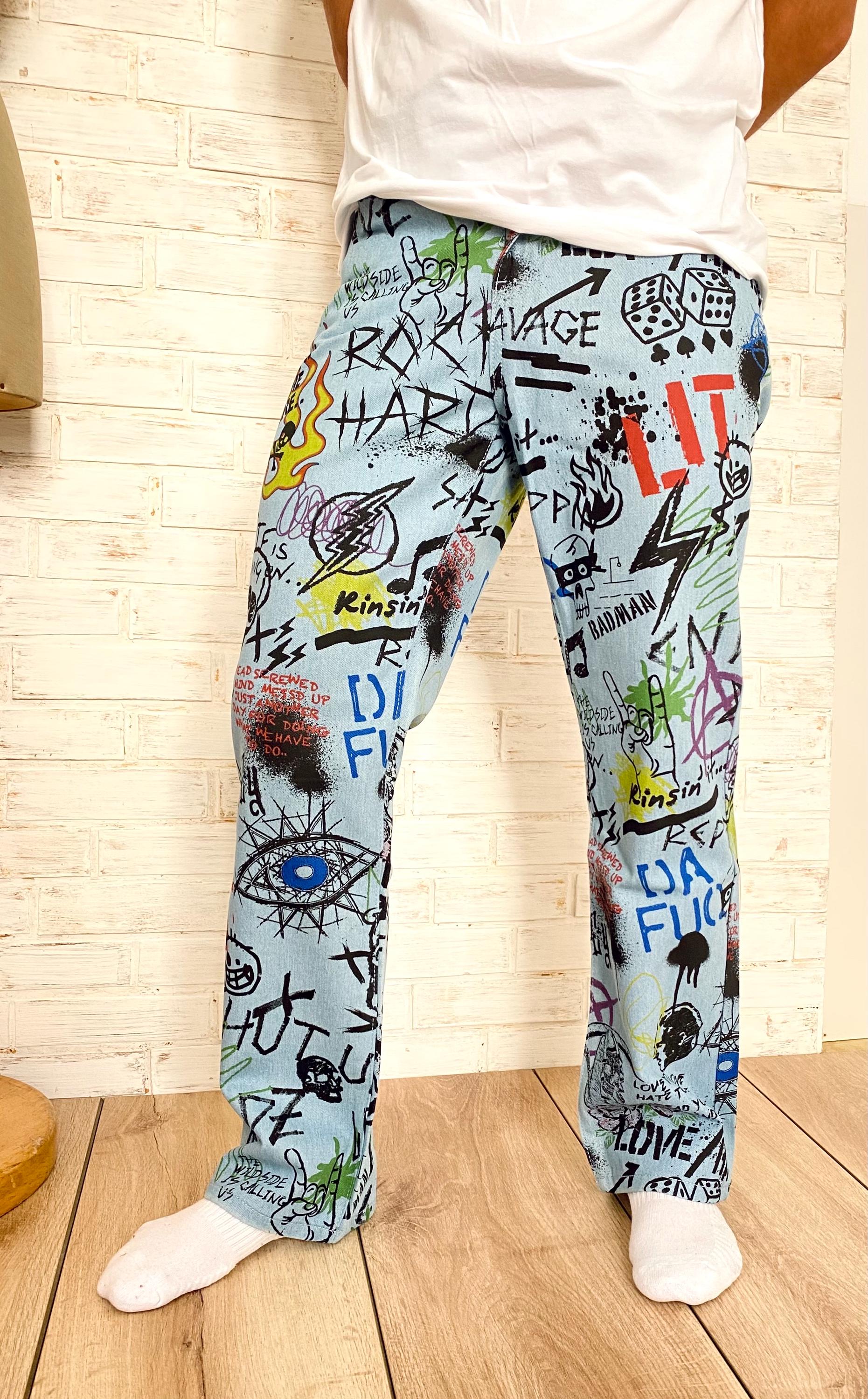 Knuth Marf graffiti pants アイボリー Sサイズ Knuth Marf - graffiti pants / グラフィックパンツ (アイボリー