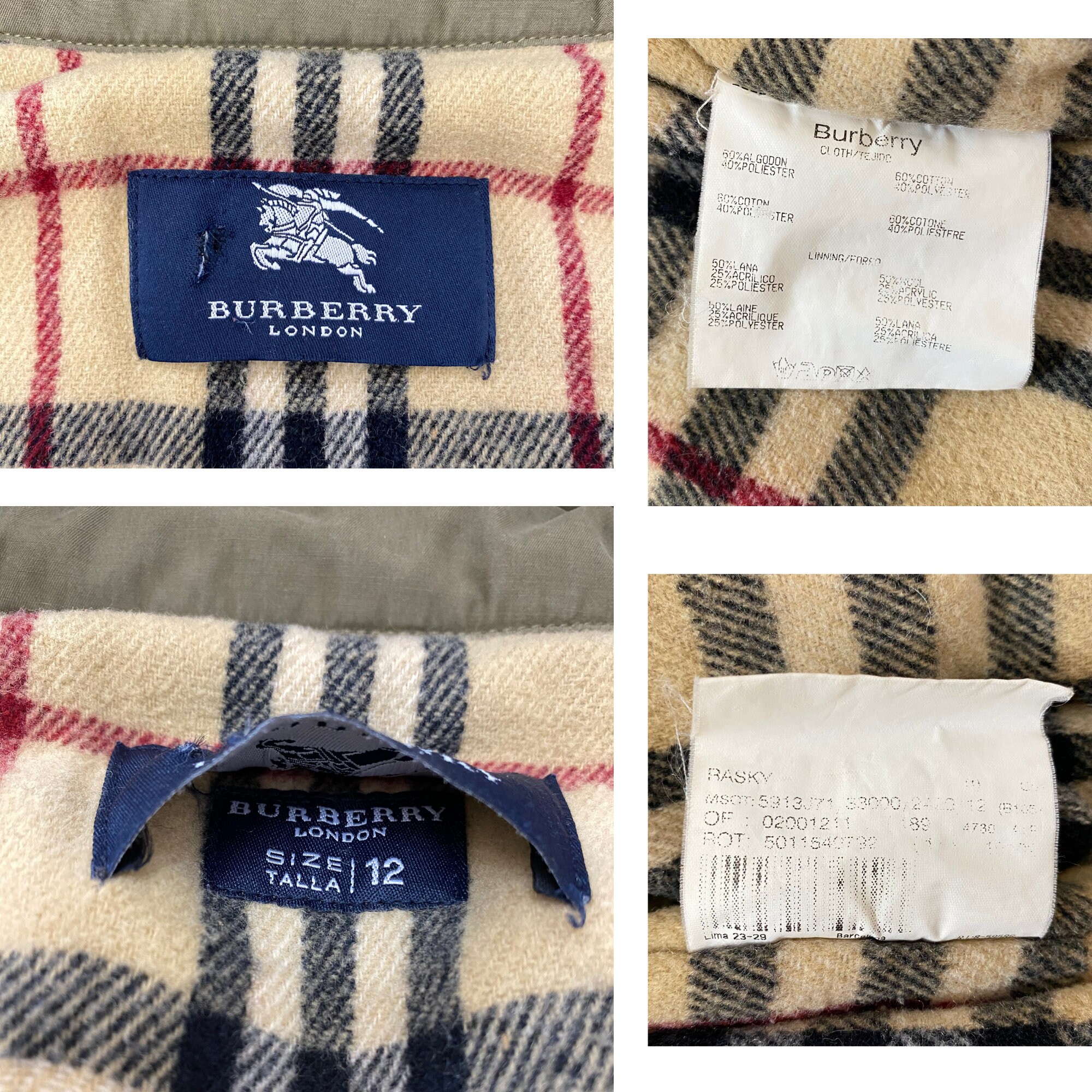 Burberry medium ジャケット Authentic Burberry Jacket, Winter Coat Burberry, Size XS - Etsy