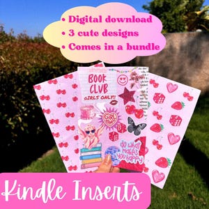 Printable Kindle Insert, Clear Case Insert, Kindle Paperwhite, Kindle Basic, E-reader Insert, Digital Download, Kindle Accessories
