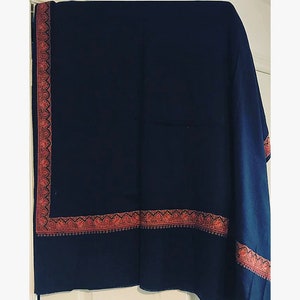 Pure Wool Shawl with Floral Border - Multiple Colours Available!
