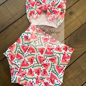 Watermelon Bummie set + matching headwrap