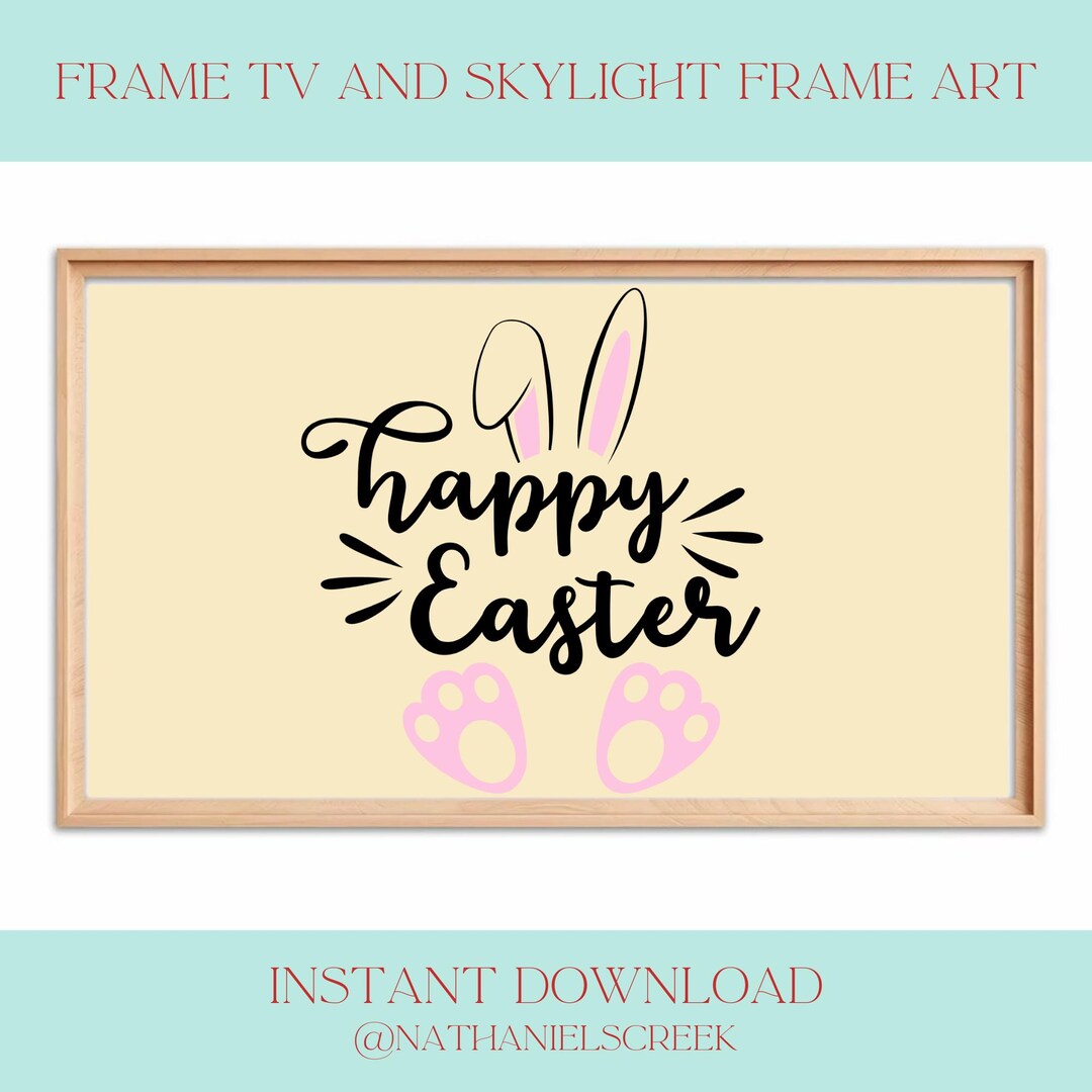 Easter Bunny Egg Art, Happy Easter Frame TV Digital Download, 5 Designs ...