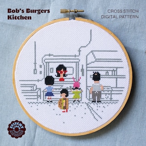 Bob's Burgers Kitchen - Modern cross stitch PDF pattern