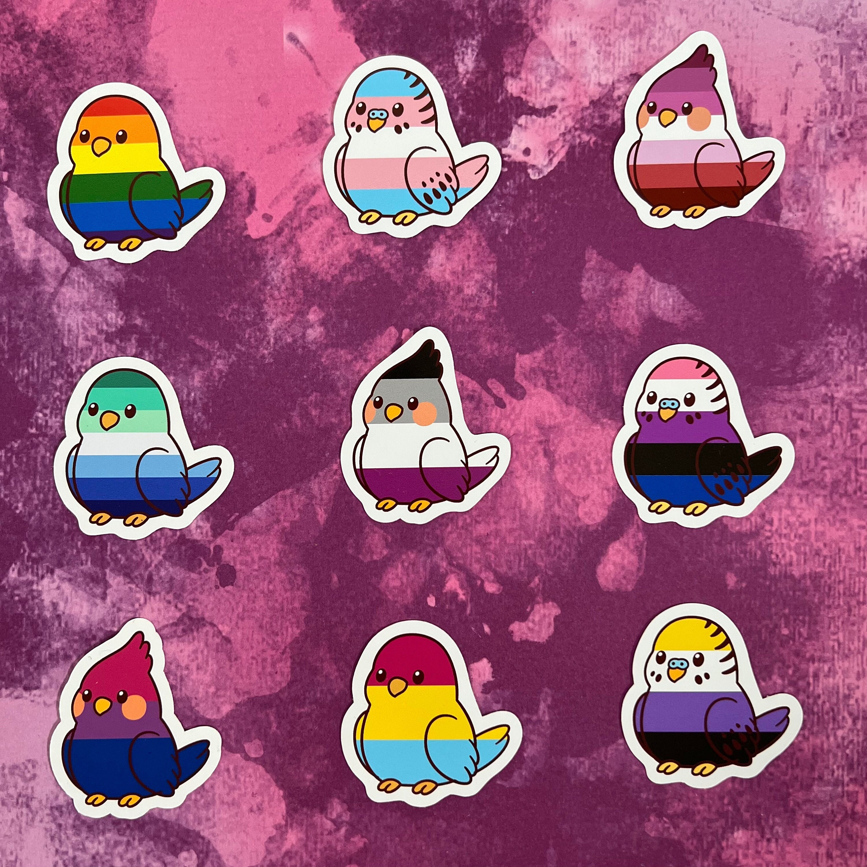 Pride Bird Stickers Cute Birds Pride Flag Stickers Stickers Etsy