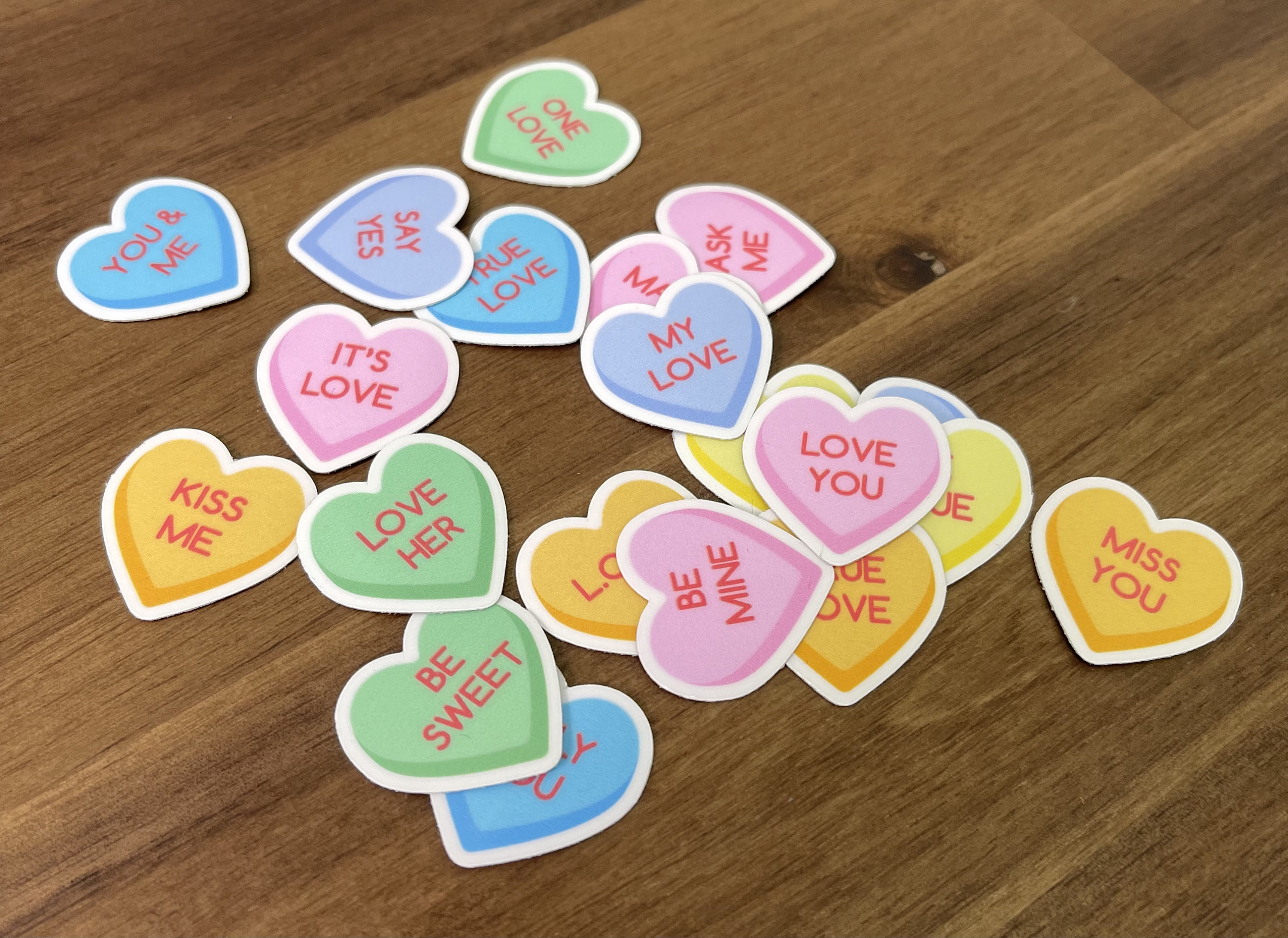 20 Conversation Hearts Stickers All 20 Cute Fun Stickers Etsy