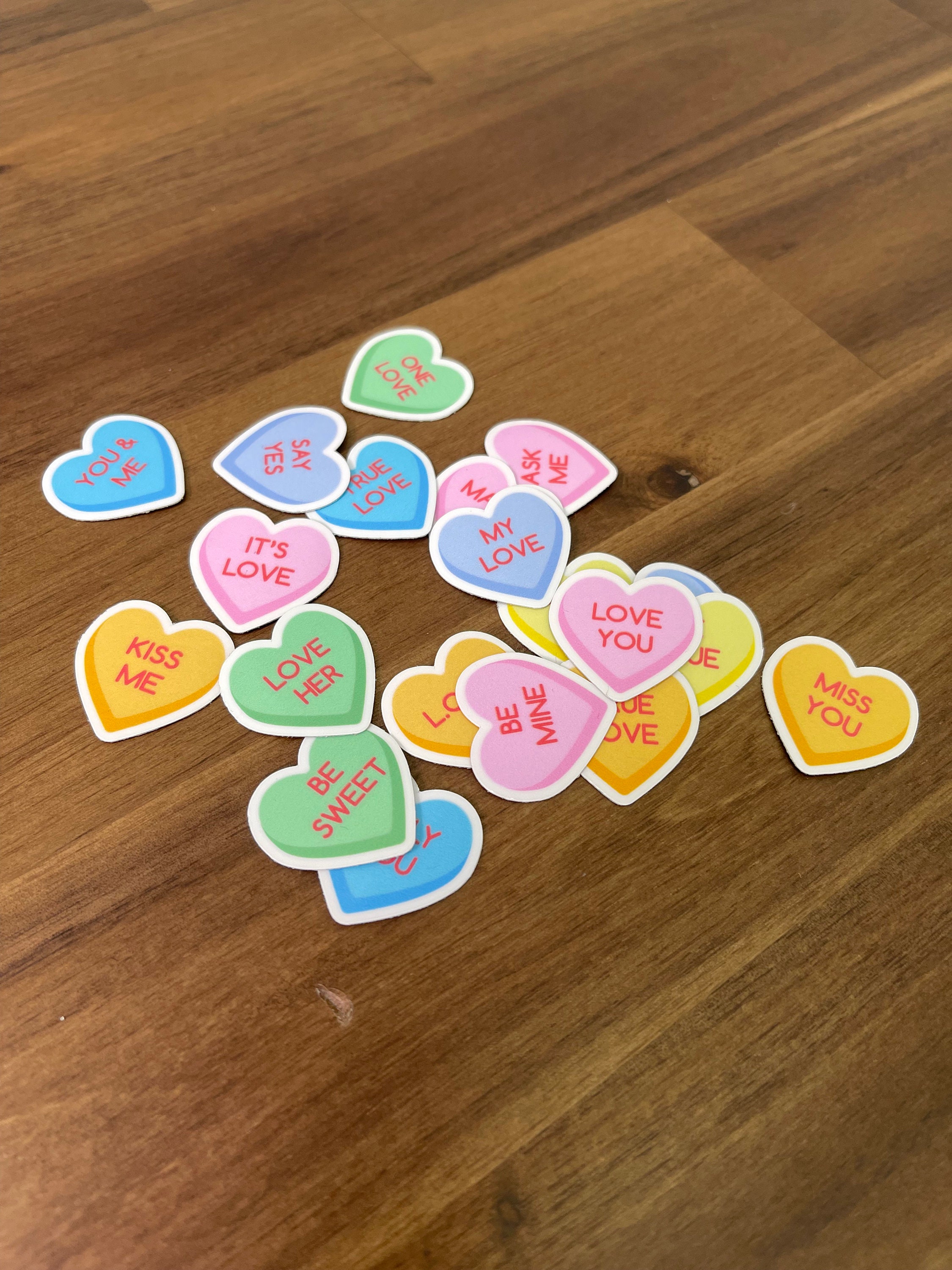 20 Conversation Hearts Stickers All 20 Cute Fun Stickers Etsy