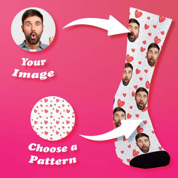 Fun personalized Socks! Add your Face to the personalized Socks! Available in Sizes Sm, Med, Lg! Perfect Gift for Loved One!