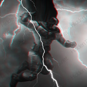 Prezent dla geeków - Rycerz zemsty 3D - 11x17 Giclee Wall Art z okularami 3D Anaglif