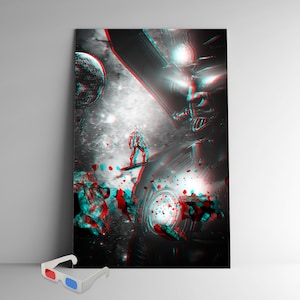 Plakat z grafiką superbohatera 3D Anaglyph - 11x17 Dekoracja ścienna - Druk na żądanie - Prezenty urodzinowe dla niego - The Herald