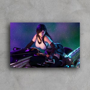Tifa Lockhart Final Fantasy Wall Decor - 11x17 Poster - Print on Demand - Birthday Gifts for Him - Tifa and Fenrir