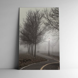 Landscape Photography - Lines in the Fog - 11x17 Giclee - Black & White Wall Art