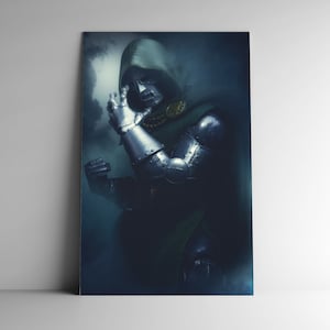 Superhero Art Poster - 11x17 Wall Decor - Print on Demand - Birthday Gifts for Him - Thoughts of Doom