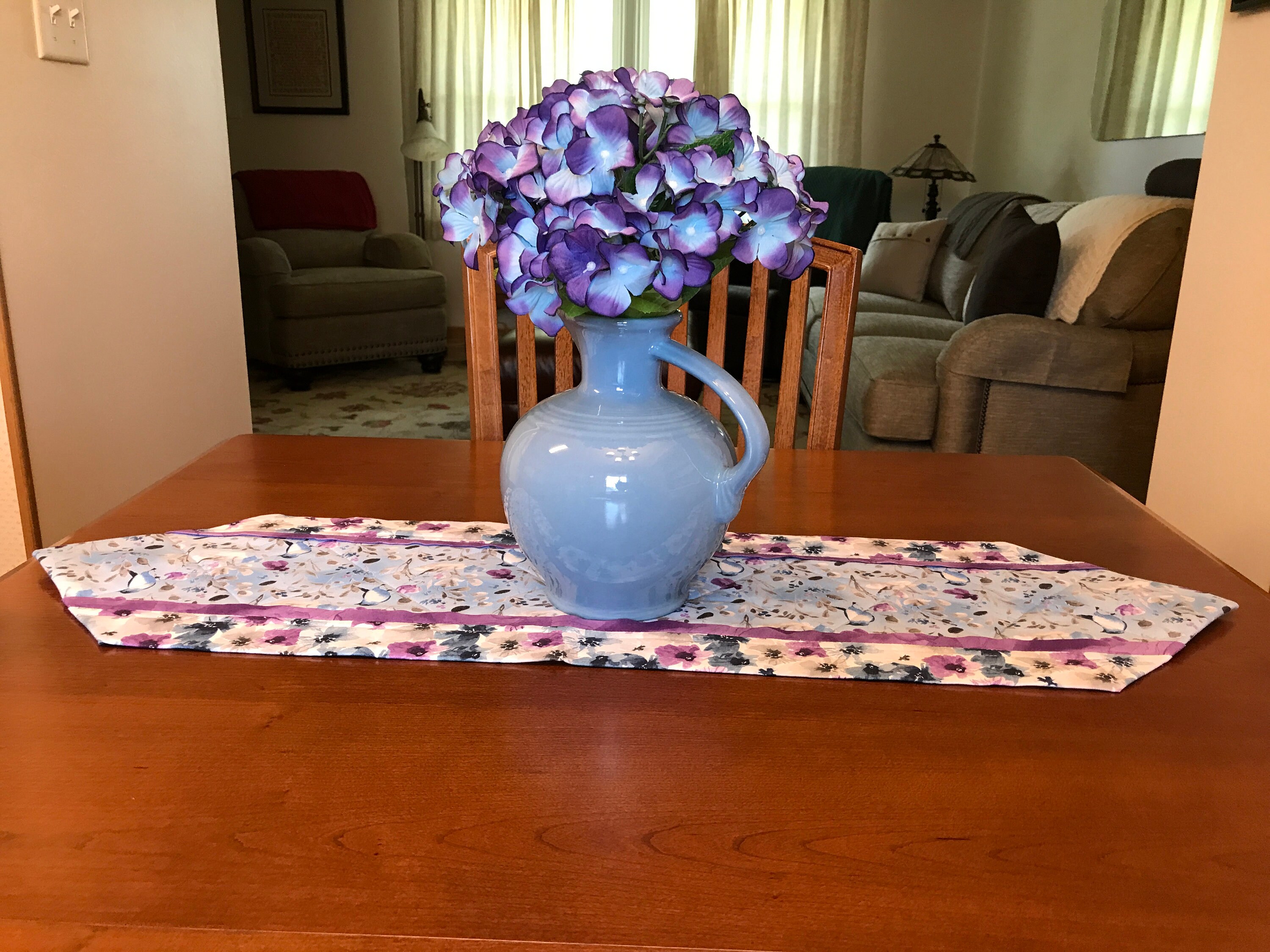 Refreshing handmade blue and violet table runner 33 X 9.5 Etsy