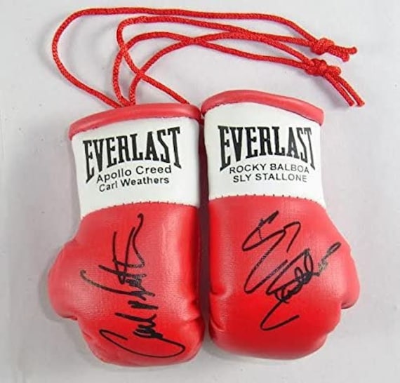 Apollo Creed v Rocky Balboa Autographed mini Boxing Gloves pair From the films rock7 1 2 3 and 4