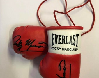 Rocky Marciano Autographed Mini Boxing Gloves