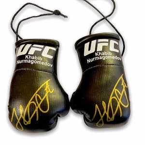 KHABIB NURMAGOMED UFC Autographed Mini Boxing Gloves (pair) (Collectors Edition)
