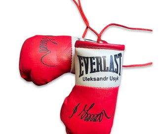 ULEKSANDR USYK  ( New Champion) Autographed Mini Boxing Gloves (Gave nthony Joshua a whooping)