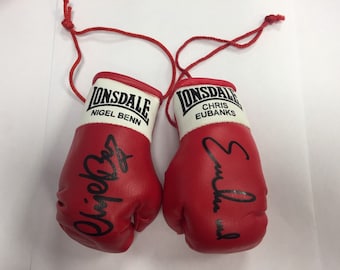 Chris Eubank v Nigel Benn Autographed Mini Boxing Gloves