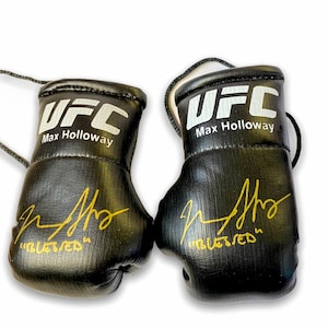Max Holloway UFC Autographed Mini Boxing Gloves (pair) (Collectors Edition)