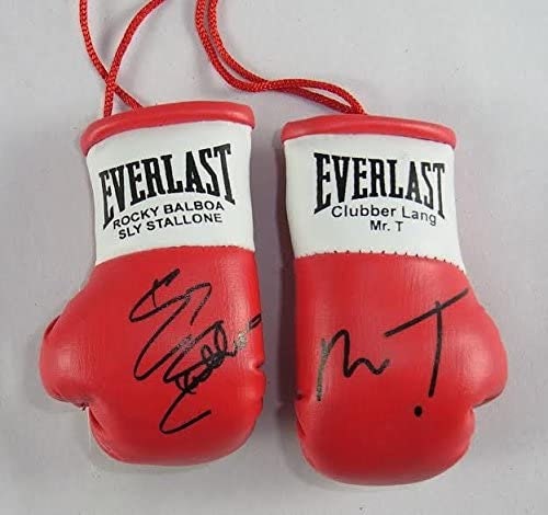 Apollo Creed v Rocky Balboa Autographed mini Boxing Gloves pair From the films rock7 1,2,3 and 4 Toys & Games Sports & Outdoor Recreation Martial Arts & Boxing Boxing Gloves 