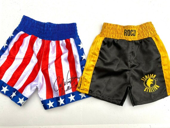 Autographed Baby Boxing Shorts Apollo Creed \u0026 Rocky Balboa for | Etsy  Australia