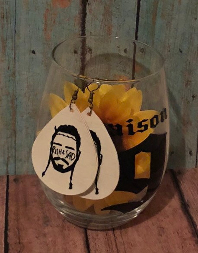 Post Malone Inspired Faux Leather Earrings Etsy