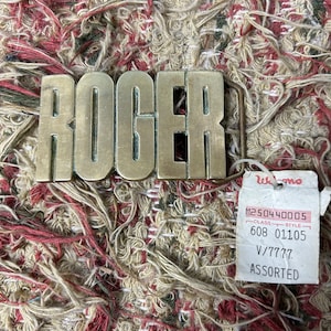 Roger Vintage Brass Belt Buckle 70s