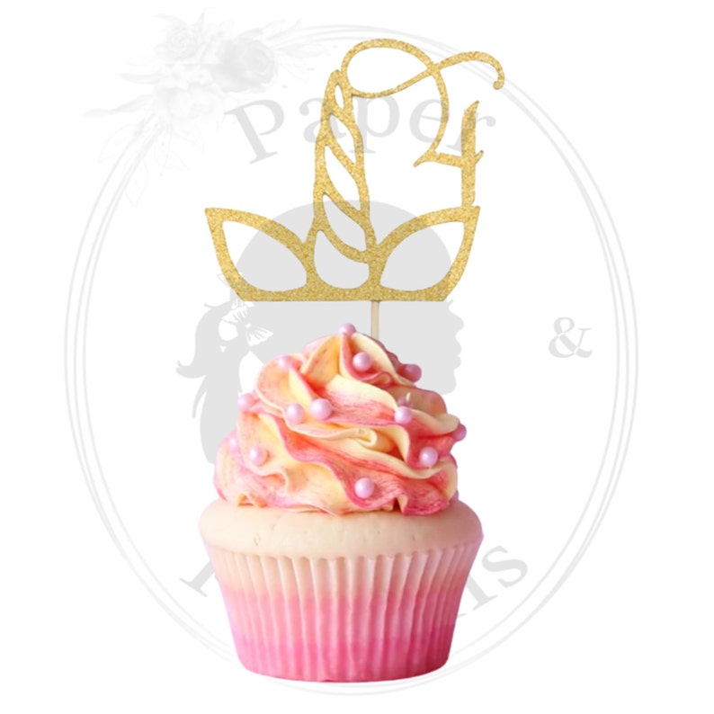 Download Cake Toppers Picks Unicorn 4th Birthday Cupcake Or Cake Topper Birthday Topper Svg Digital Download Party Decor
