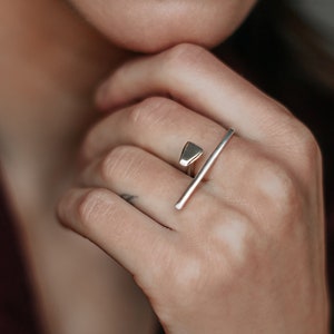 silver ring, handmade ring, adjustable ring, open ring, 925 silver, minimalist jewelry, geometric ring, Gift for woman, valentine gift