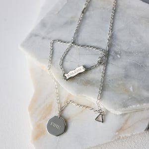 silver necklace, handmade necklace, fire necklace, Aries necklace, Leo necklace, Sagittarius necklace, fire pendant