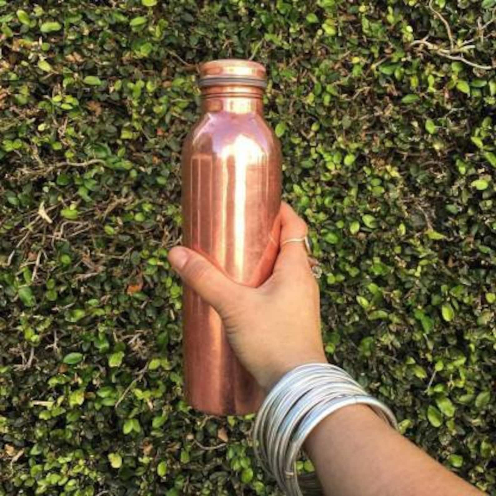 India Handmade Pure Copper Bottle 1 Litre for Drinking Water Etsy