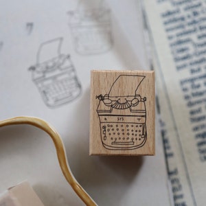 Stacey Yellow Studio Typewriter Rubber Stamps