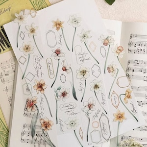 Floral PET Tape: Loidesign Colorful Daffodils, Scrapbooking (90cm Loop)