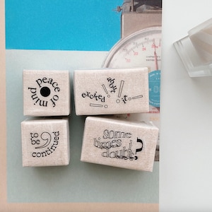 Phavorite.co Thoughts in Silence Rubber Stamp | Planner Stamp | Vintage Design Stamp | Bullet Journal Stamp | Craft Supplies | Junk Journal